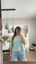 Gestreifter kurzarm Pullover - Alina